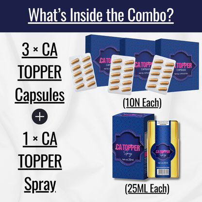 3 CA TOPPER Capsules (10N) & 1 CA TOPPER Spray (25ML)